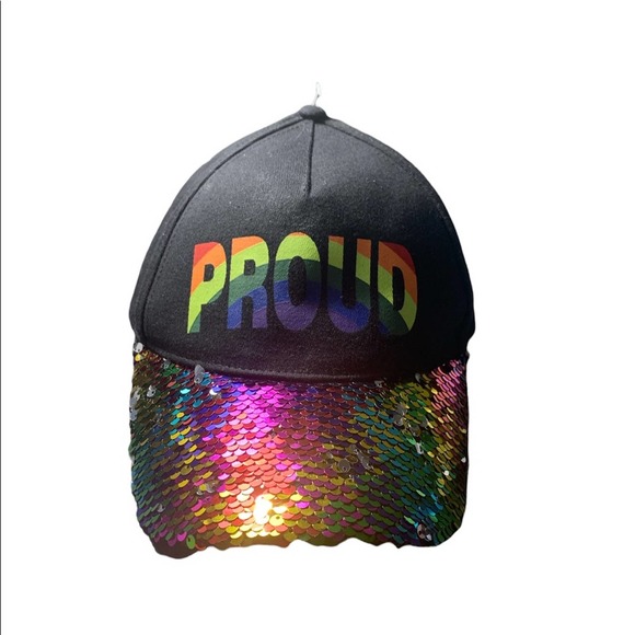 New with tag! Collection 18 PROUD Black Sequinned Baseball Cap SKU: Q327 - Picture 1 of 6